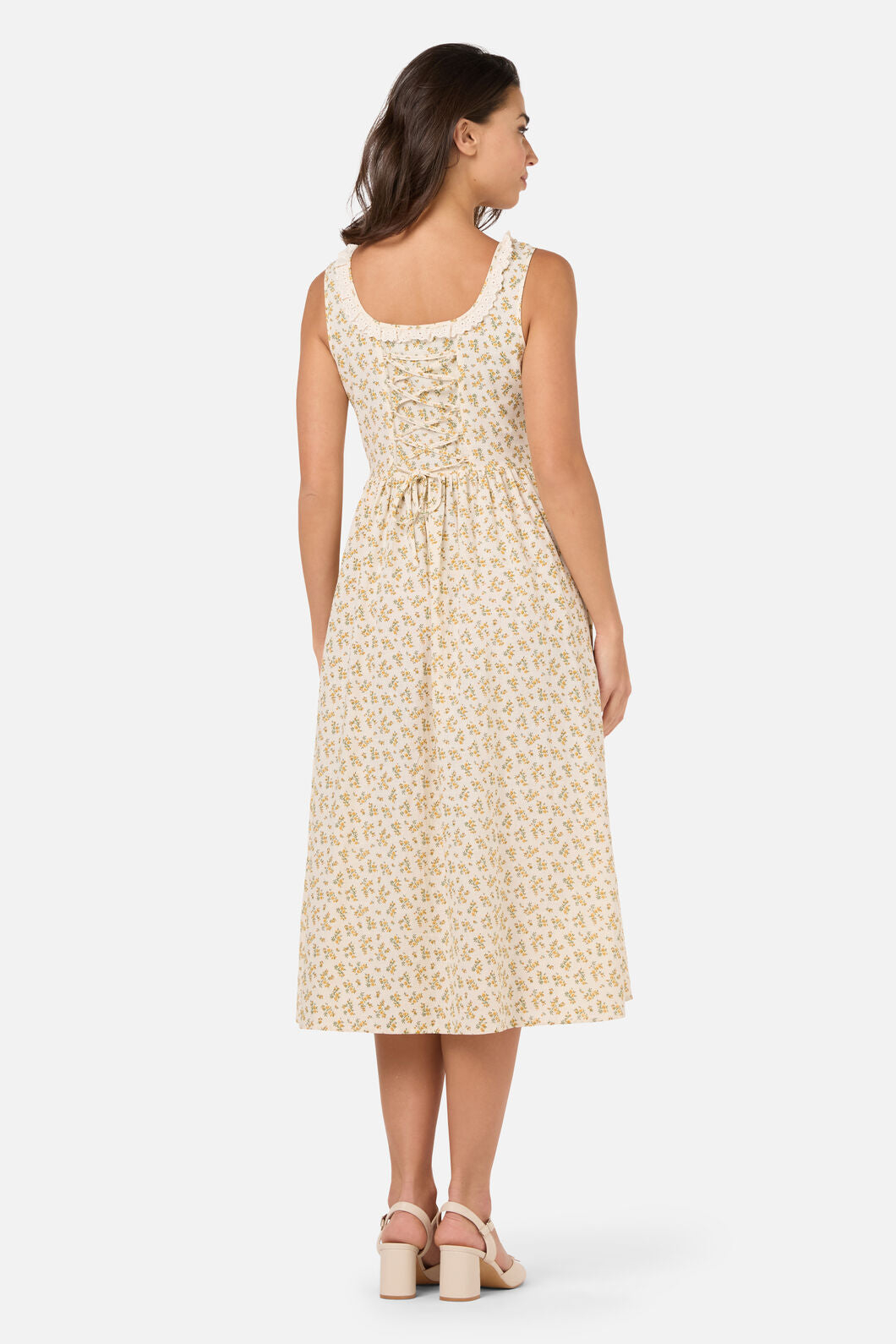 Princess Highway - Elodie Ditsy Corset Midi Dress - yellow