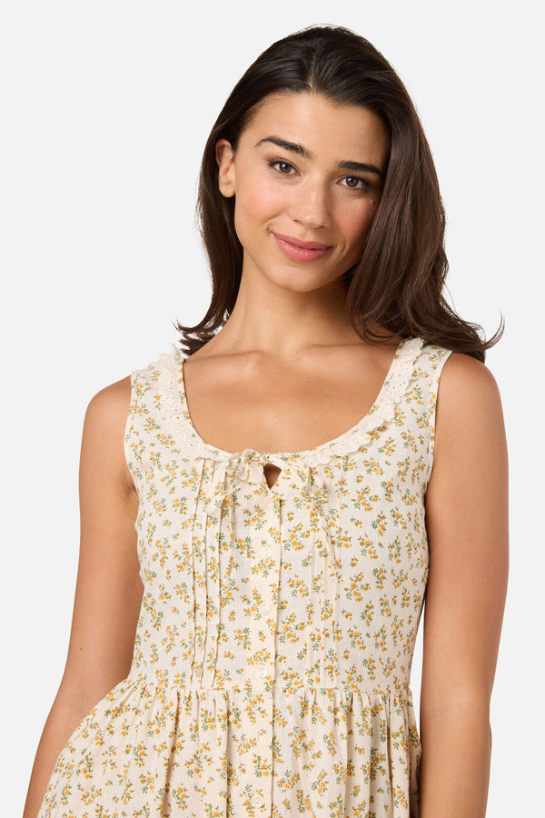 Princess Highway - Elodie Ditsy Corset Midi Dress - yellow