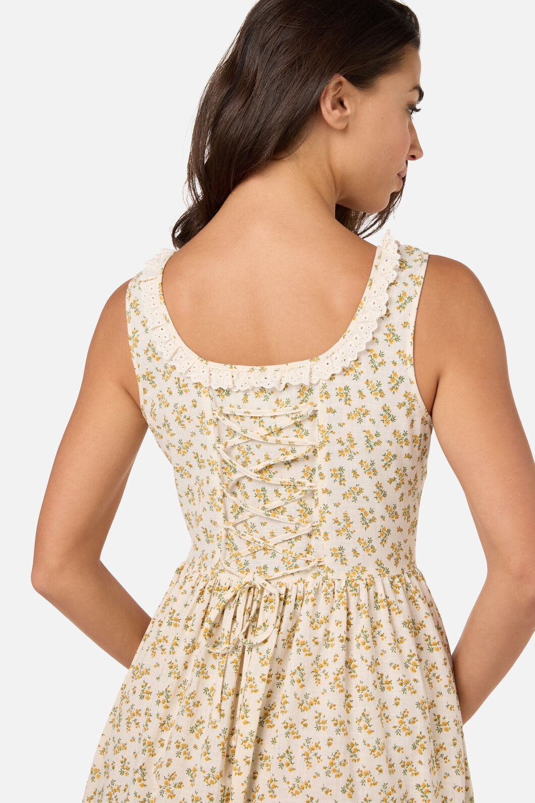 Princess Highway - Elodie Ditsy Corset Midi Dress - yellow