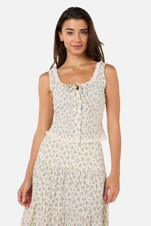 Princess Highway - Elodie Ditsy Corset Top - blue