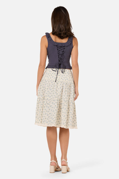 Princess Highway - Elodie Ditsy Tiered Skirt - blue
