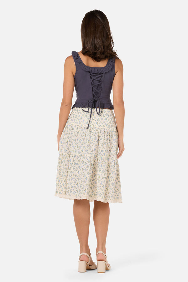 Princess Highway - Elodie Ditsy Tiered Skirt - blue