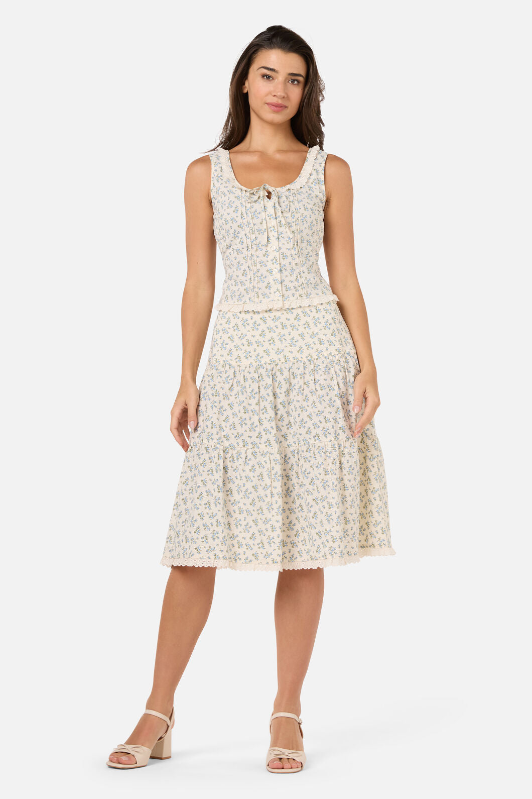 Princess Highway - Elodie Ditsy Tiered Skirt - blue