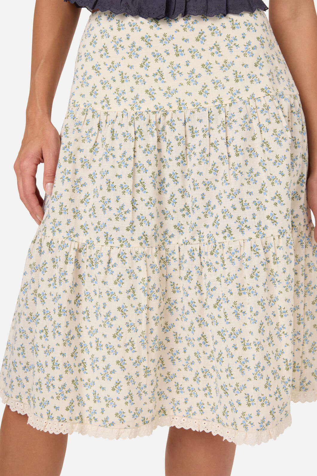 Princess Highway - Elodie Ditsy Tiered Skirt - blue