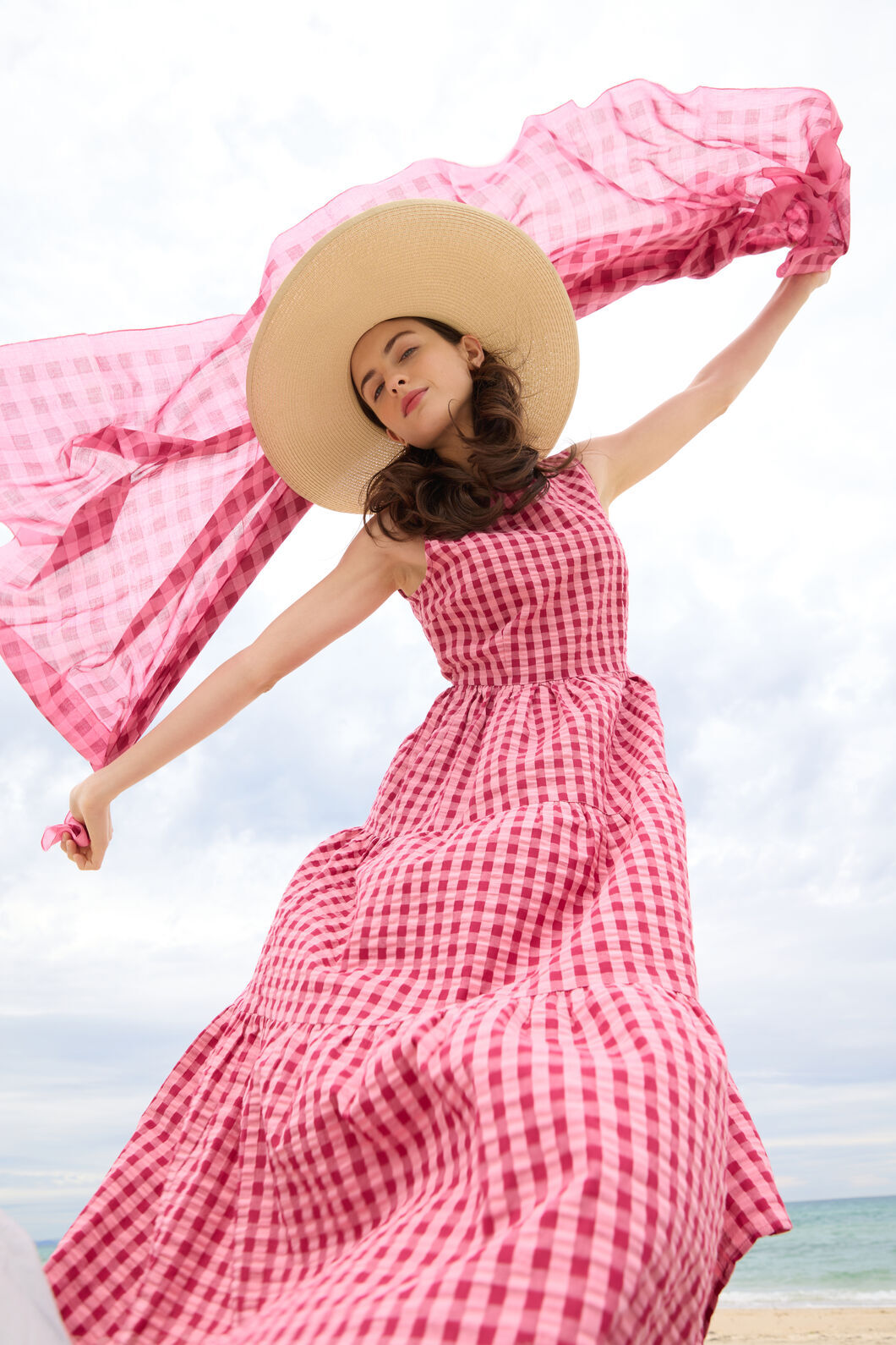 Princess Highway - Margot Check Midi Dress - pink