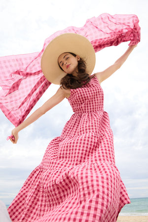 Princess Highway - Margot Check Midi Dress - pink