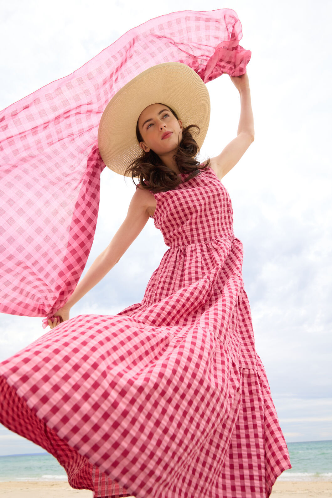 Princess Highway - Margot Check Midi Dress - pink