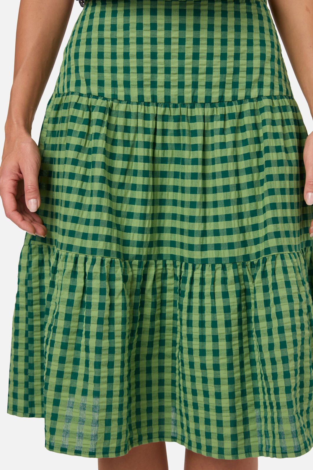 Princess Highway - Margot Check Tiered Skirt - green