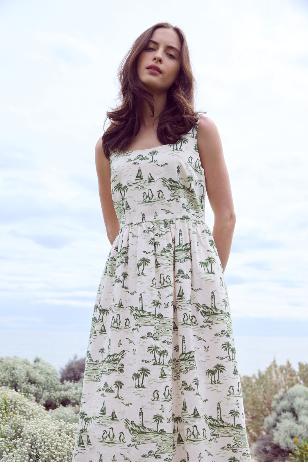 Seaside Toile Midi Dress Princess Highway Seaside Toile Midi Dress Princess Highway