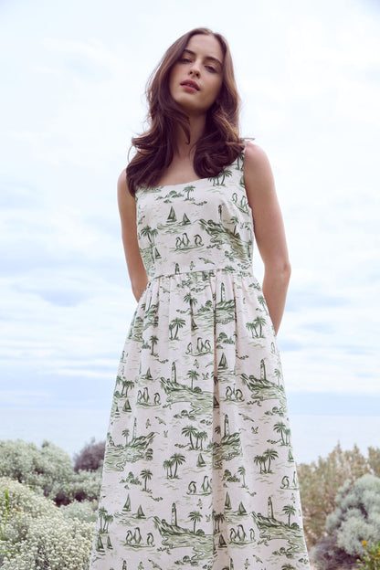 Princess Highway - Seaside Toile Midi Dress - green