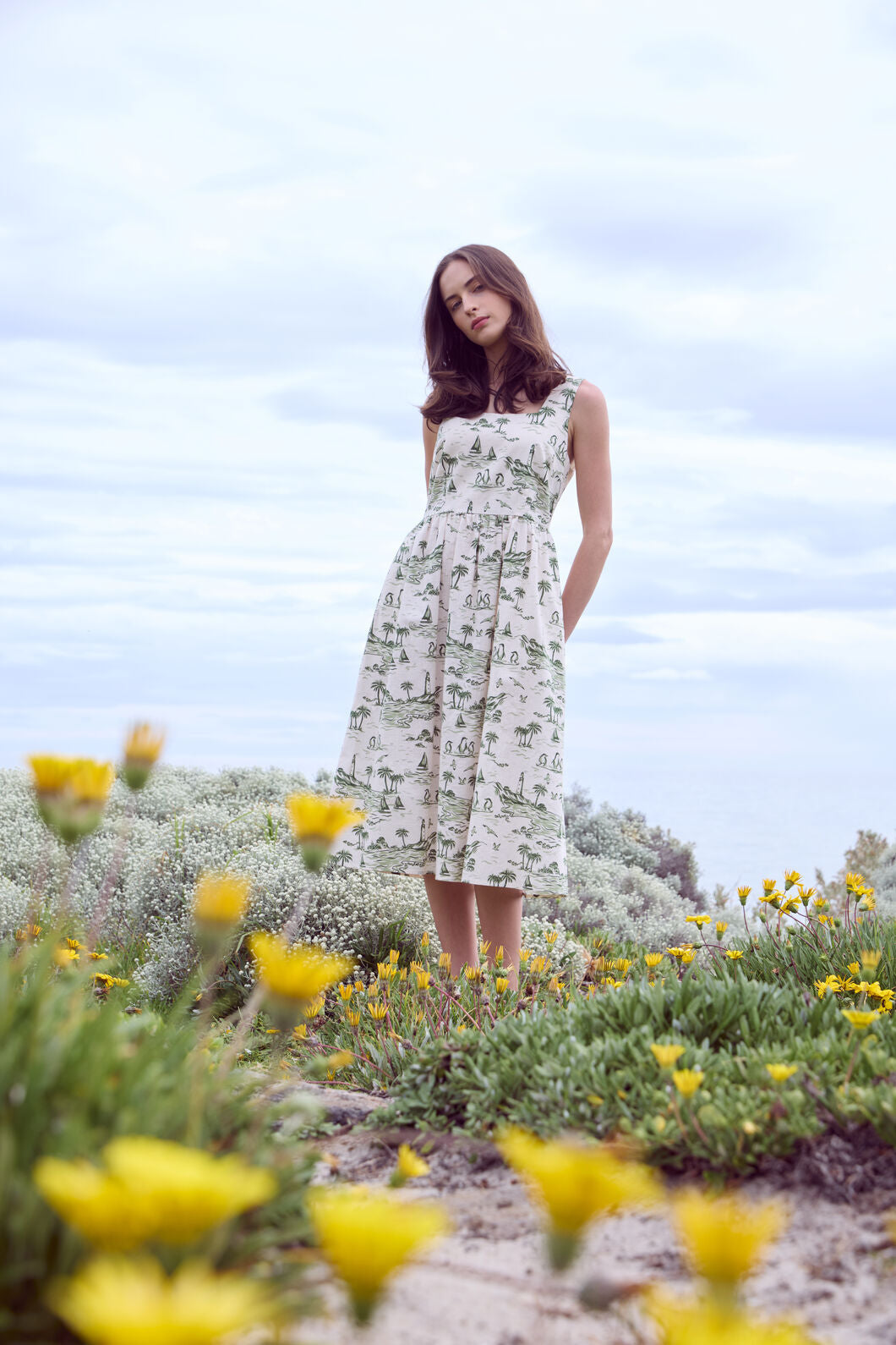 Princess Highway - Seaside Toile Midi Dress - green