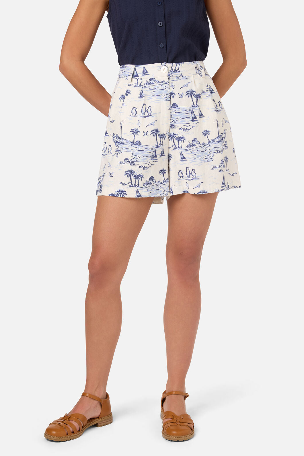 Princess Highway - Seaside Toile Short - blue