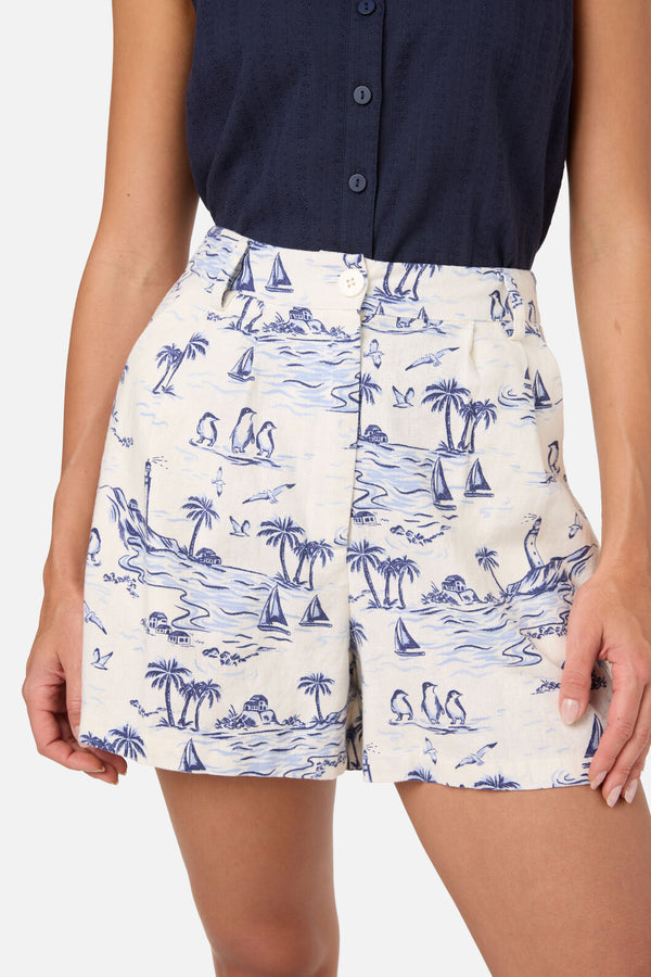 Princess Highway - Seaside Toile Short - blue