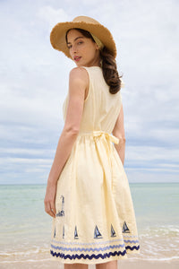 Princess Highway - Seaside Toile Emb Mini Dress - lemon