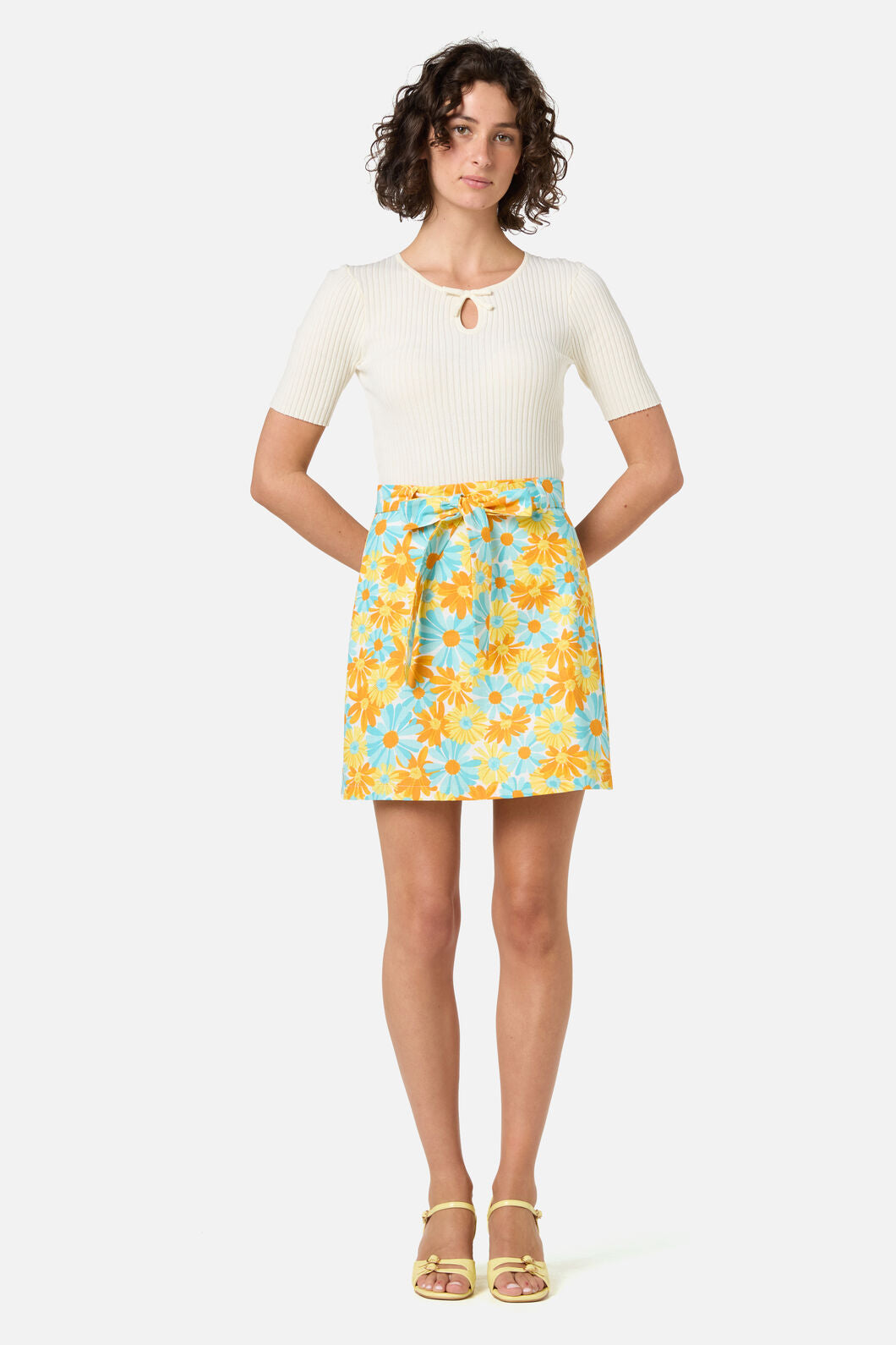 Princess Highway - Vintage Daisy Mini Skirt - blue