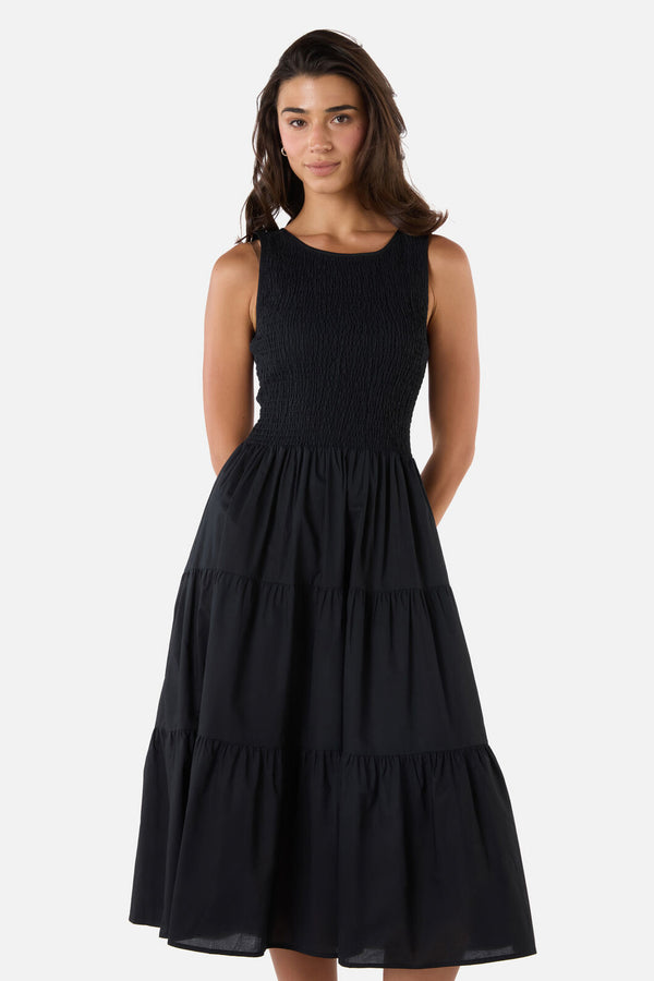 Princess Highway - Avril Shirred Midi Dress - black
