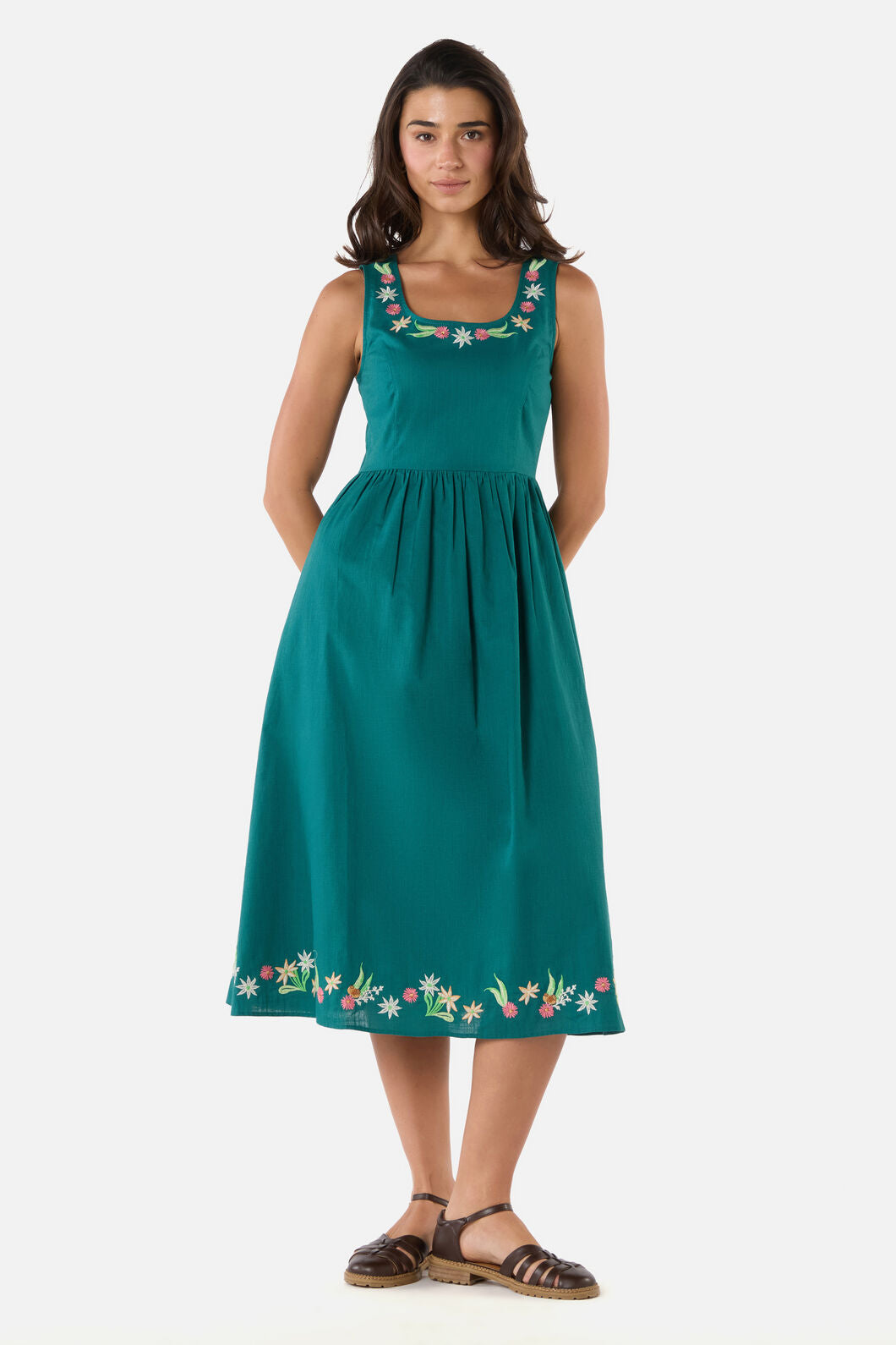 Princess Highway - Sweet Native Embroidered Dress - teal