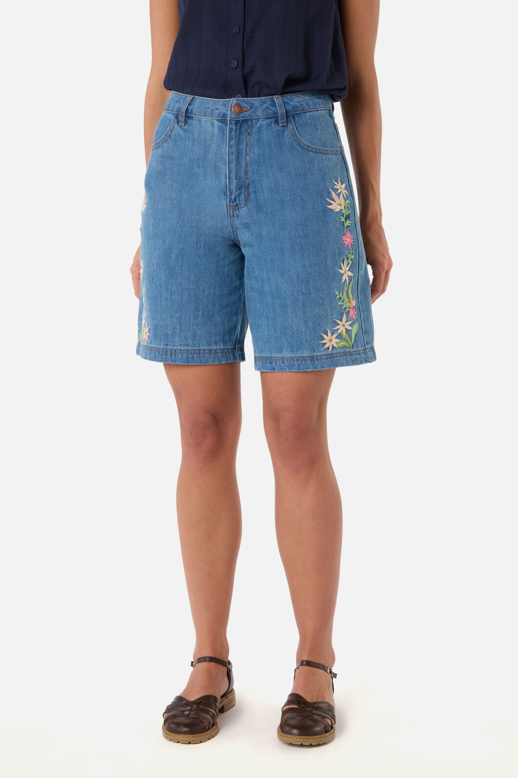 Princess Highway - Sweet Native Embroidered Short - blue-denim