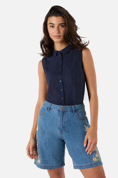 Princess Highway - Sweet Native Embroidered Short - blue-denim