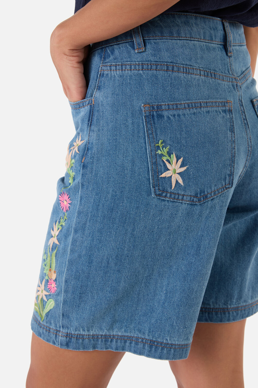 Princess Highway - Sweet Native Embroidered Short - blue-denim