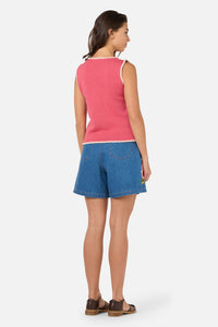 Princess Highway - Imogen Blanket Stitch Knit Top - coral