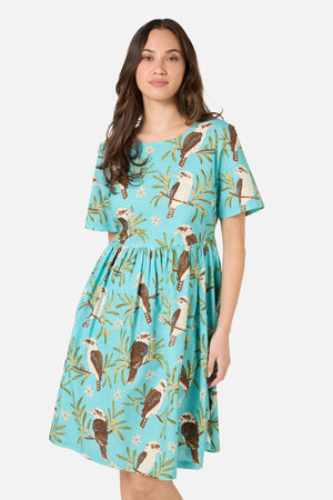 Princess Highway - Kookaburra Smock Dress - blue