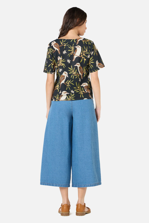 Princess Highway - Kookaburra Short Sleeve Top - black