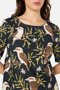 Princess Highway - Kookaburra Short Sleeve Top - black