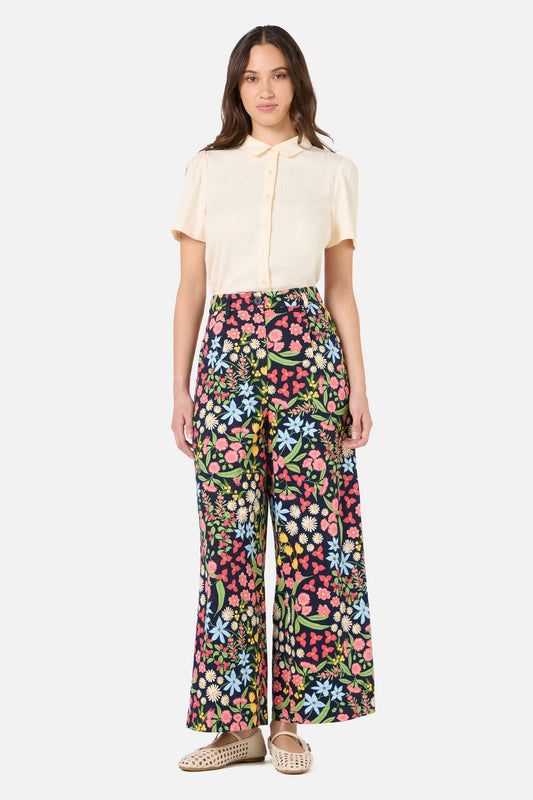 Princess Highway - Liberty Native Wide Leg Pant - navy