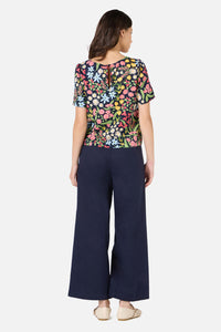 Princess Highway - Liberty Native Sleeved Top - navy