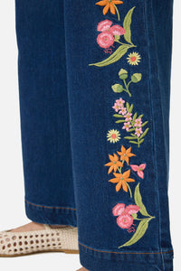 Princess Highway - Liberty Native Emb Denim Jean - blue-denim