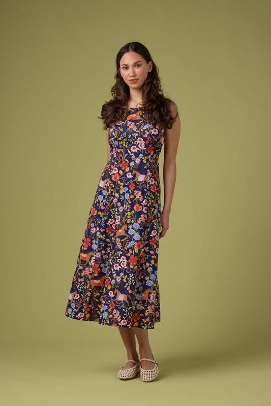 Princess Highway - Fancy Horses Midi Dress - navy