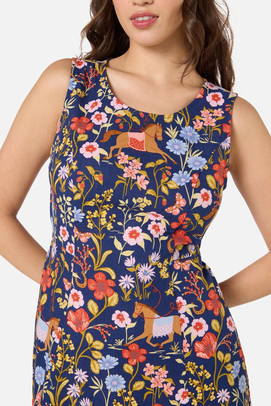 Princess Highway - Fancy Horses Midi Dress - navy