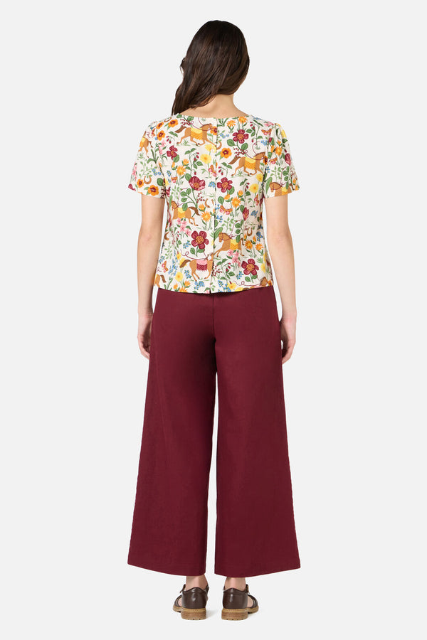 Princess Highway - Fancy Horses Short Sleeve Top - cream