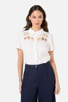 Princess Highway - Horse & Flower Emb Blouse - cream