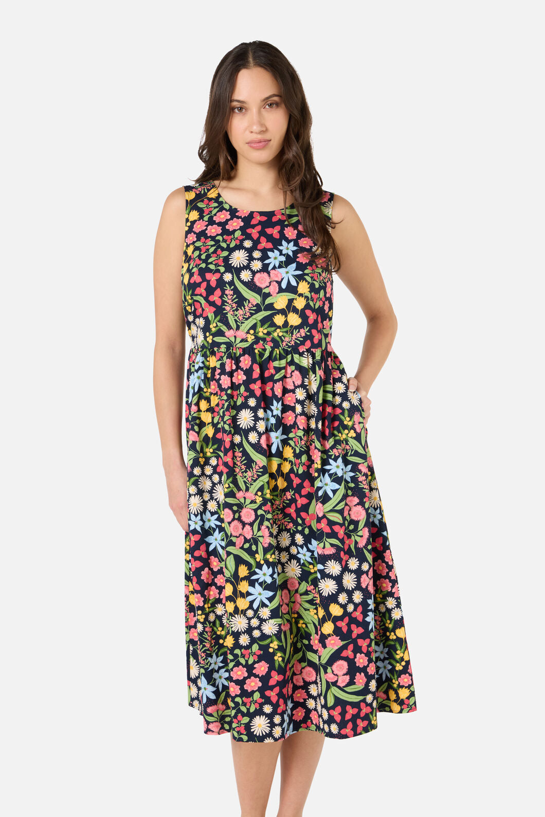 Princess Highway - Liberty Native Midi Dress - navy