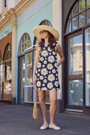Princess Highway - 60'S Daisy Mini Dress - black