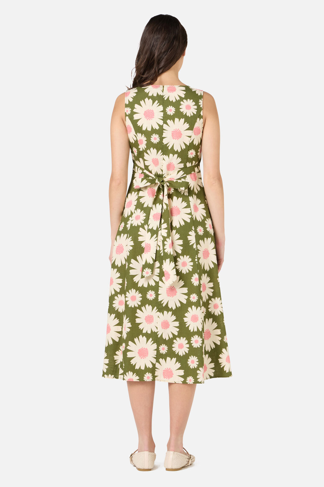 Princess Highway - 60'S Daisy Midi Dress - olive