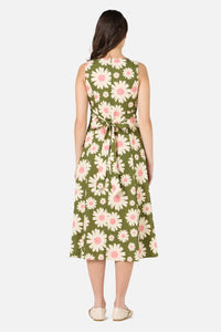 Princess Highway - 60'S Daisy Midi Dress - olive