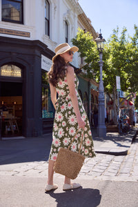 Princess Highway - 60'S Daisy Midi Dress - olive