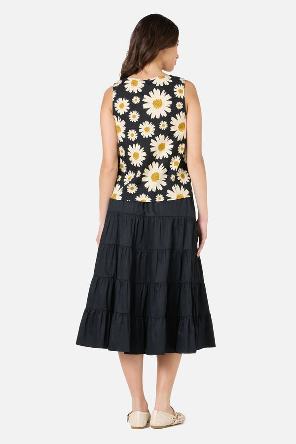 Princess Highway - 60'S Daisy Shell Top - black