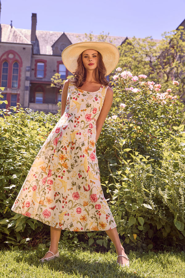 Princess Highway - Whimsical Garden Midi Dress - cream