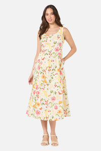 Princess Highway - Whimsical Garden Midi Dress - cream