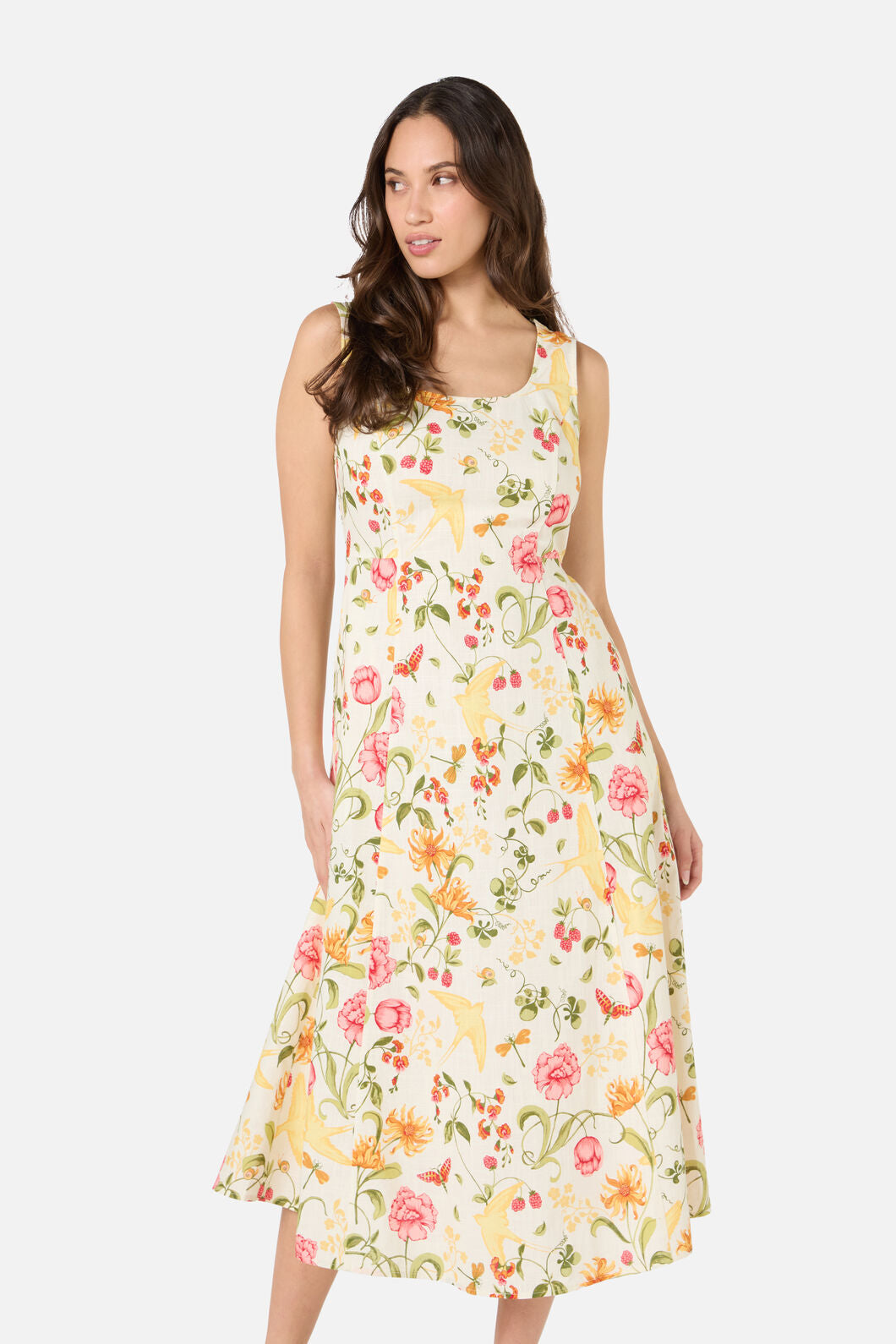 Princess Highway - Whimsical Garden Midi Dress - cream