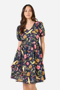 Princess Highway - Whimsical Garden Mini Dress - navy