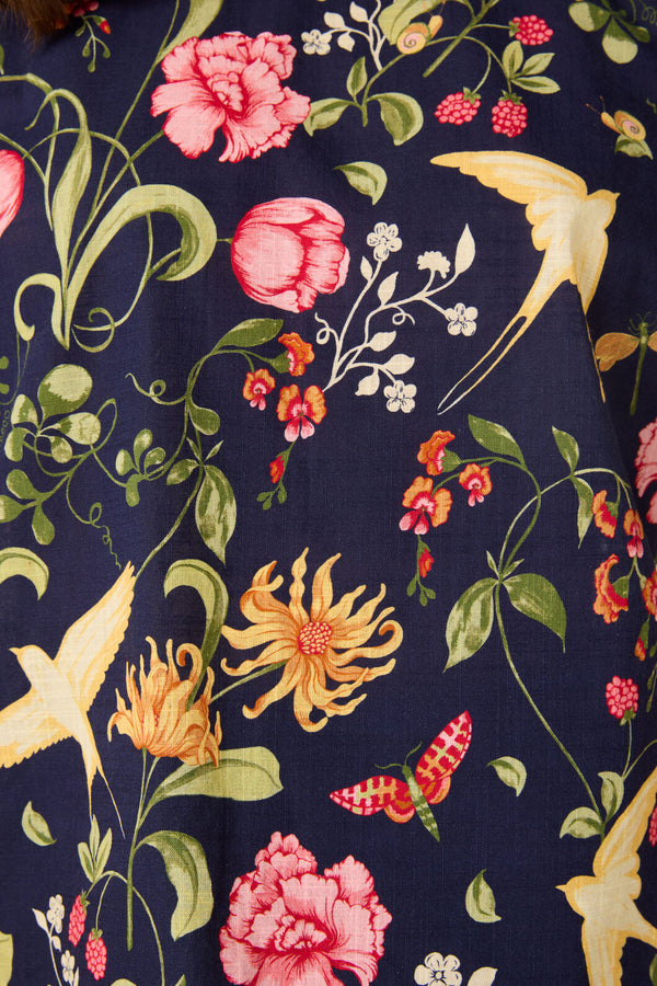 Princess Highway - Whimsical Garden Sleeved Top - navy