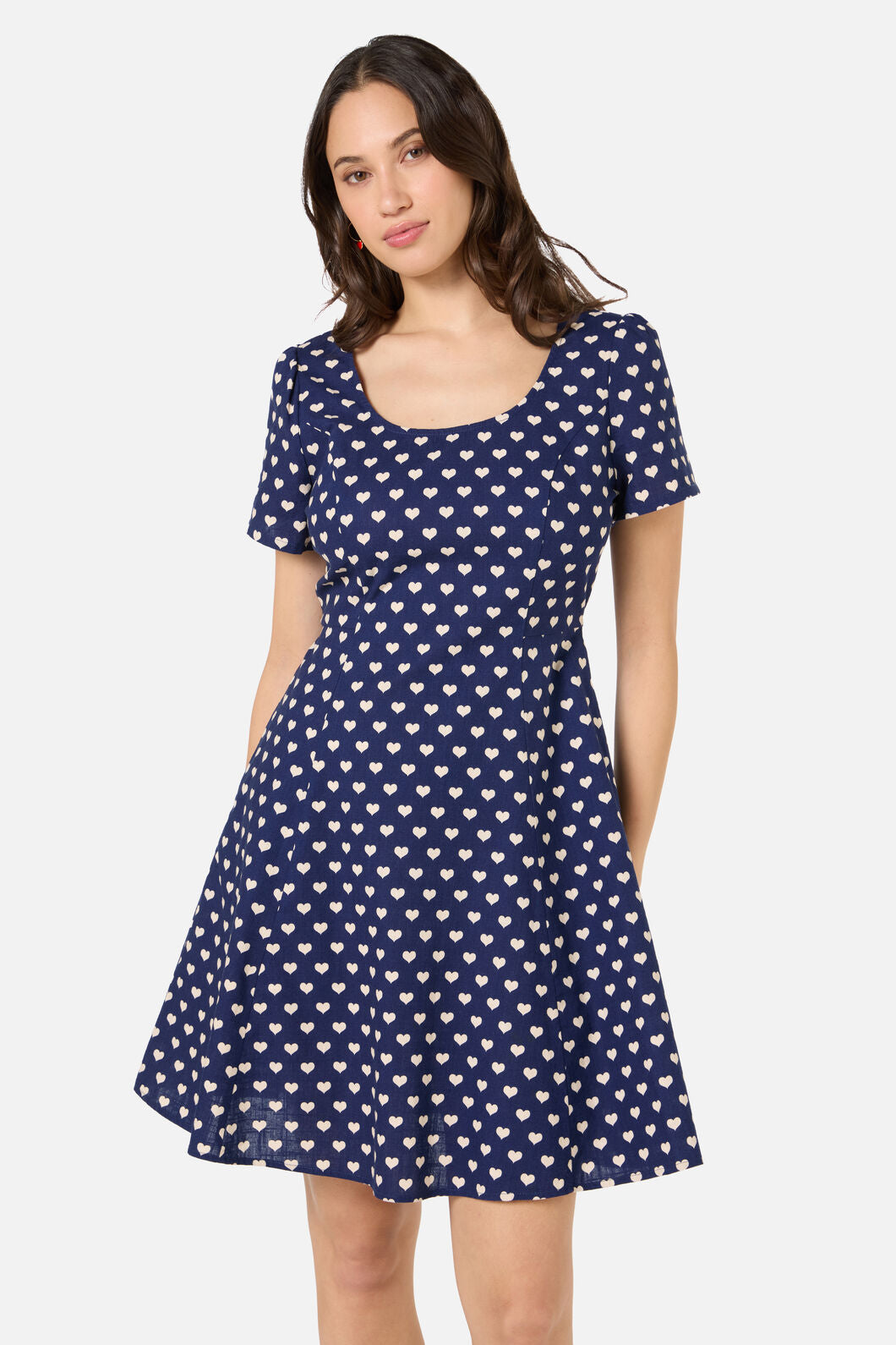 blue dress with white hearts Sweet Heart Mini Dress – Princess Highway