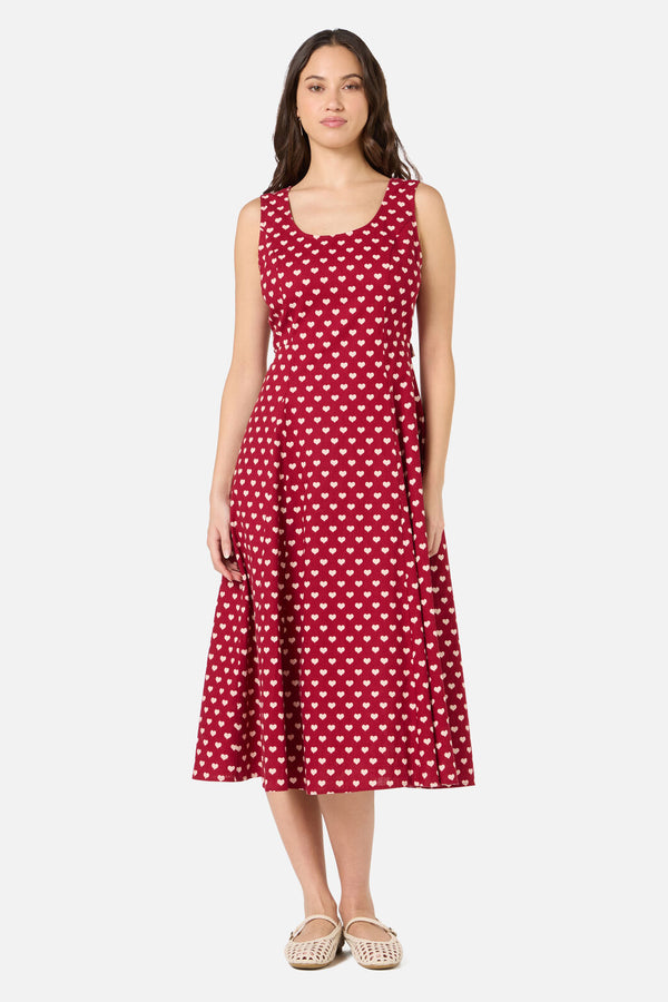 Princess Highway - Sweet Heart Midi Dress - red