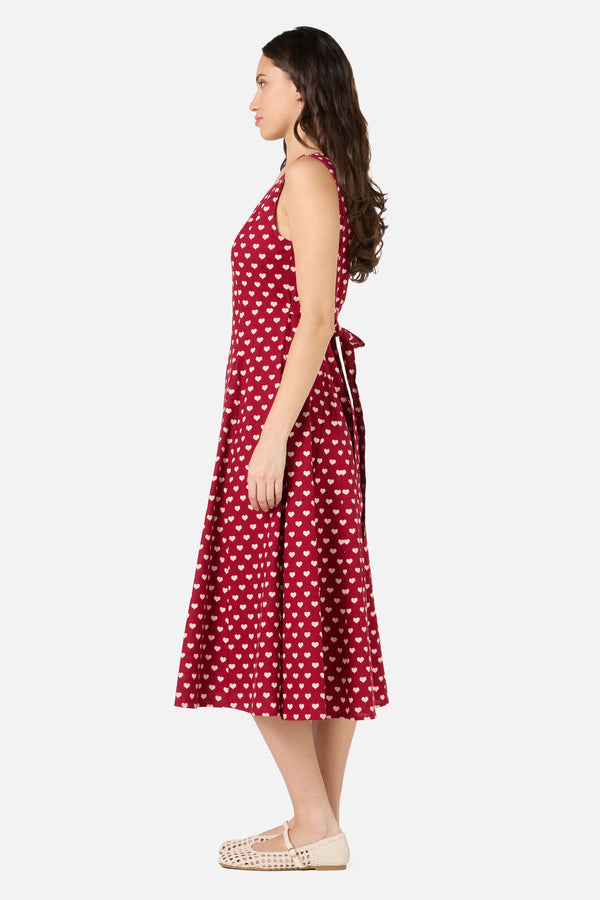 Princess Highway - Sweet Heart Midi Dress - red