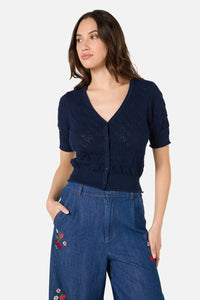 Princess Highway - Wednesday Lace Knit Cardigan - navy